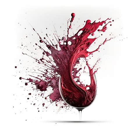 Premium Ai Image Red Wine Splash Isolated On White Background