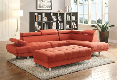 Milan Orange Sectional Sofa G444 Glory Furniture Sectional Sofas