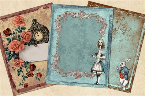 Whimsical Alice In Wonderland Journal Paper