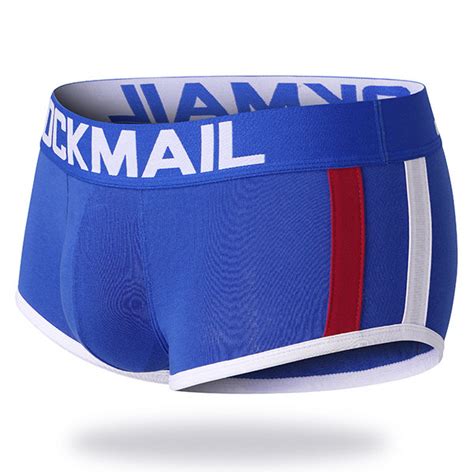 Fashion Jockmail Sexy Cotton U Convex Patchwork Striped Breathable Boxer Underwear For Men Newchic