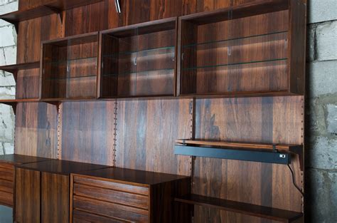 Large Rosewood Modular Wall Shelving System by Poul Cadovius for Cado