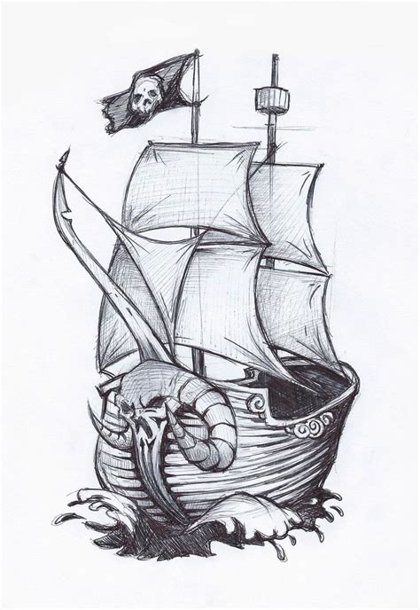 Pirate Ship Drawing Pirate Ship By Jafaime On Deviantart Pirate