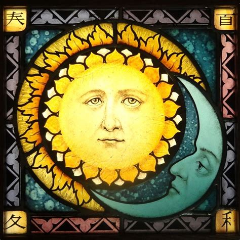 The Sun And Moon Are Depicted In This Stained Glass Window