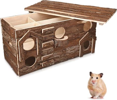 Navaris Wooden Hamster House Play Cabin For Hamsters Small Rodents