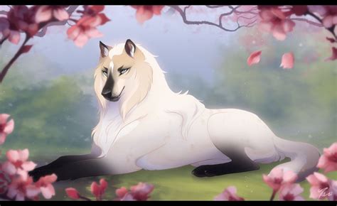 Her Morning Elegance Anime Wolf Drawing Wolf Dog Canine Art