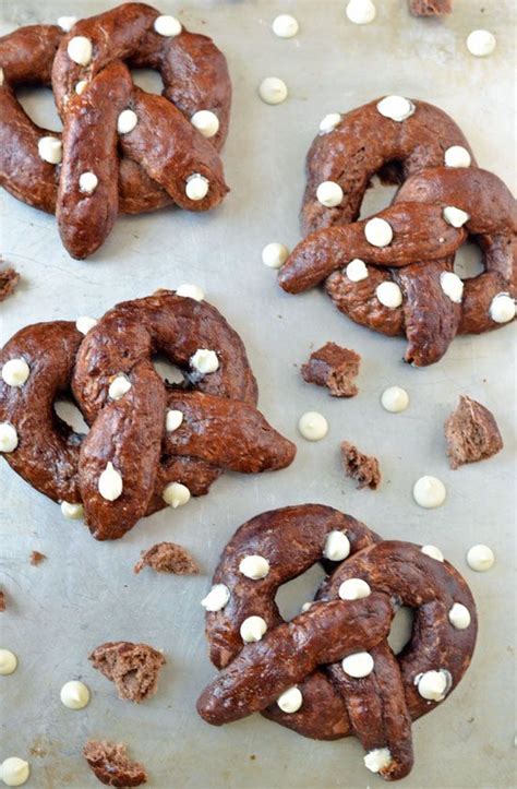 Turn out onto a piece of plastic; Chocolate Soft Pretzels with White Chocolate Chips ...