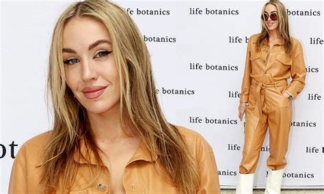Imogen Anthony Covers Up In A Chic Leather Jumpsuit At A Life Botanics