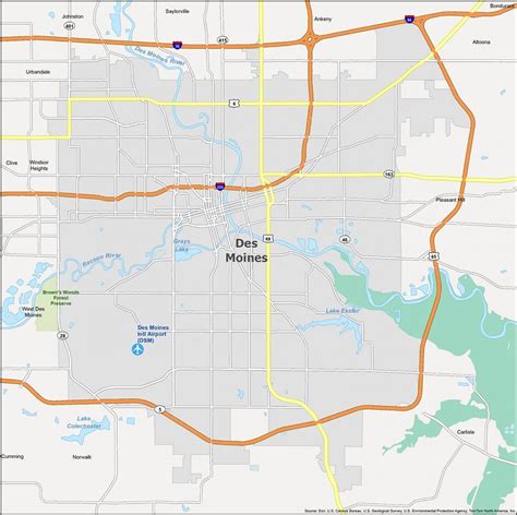 Des Moines Map Iowa Gis Geography