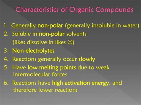 PPT - Characteristics of Organic Compounds PowerPoint Presentation ...