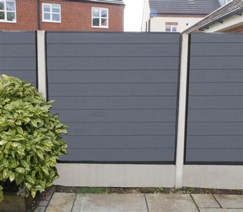 Anthracite Grey Composite Fence Panel For Concrete Post