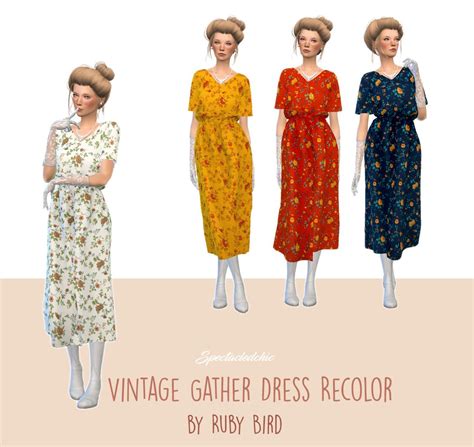 Miss Ruby Bird — Spectacledchic Vintage Gather Dress Recolor I
