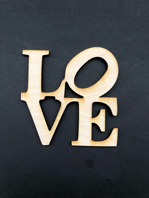 Love Sign laser wood shaped cut out unfinished | Etsy