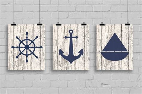 Nautical Art Print Set Of 3 Nautical Decor Wall Art Sea Life