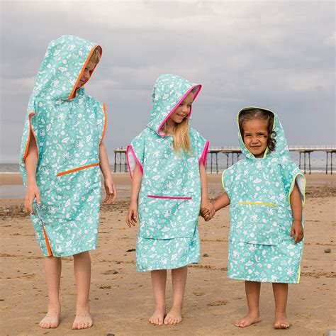 Childrens Beach Poncho Towel By Hooded Owls Bathtime Adventures