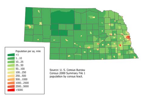 Map Of Nebraska Map Population Density Online