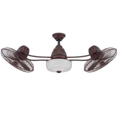 Free shipping on industrial style ceiling fans! 48" Retro Industrial Dual Head Ceiling Fan - Shades of Light