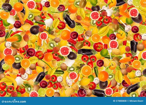 Different Types Of Fruit And Vegetables Royalty Free Stock Photos