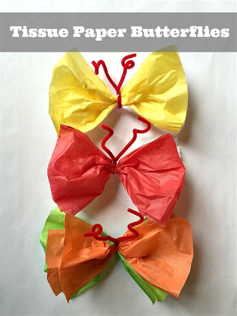 Easy Spring Craft Make Tissue Paper Butterflies