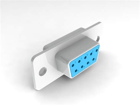 Connector Db9 Female 3d Cad Model Library Grabcad