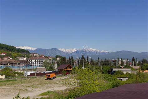 View Of The Mountains In Sochi Editorial Stock Image Image Of Sunny