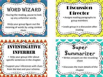 Literature Circle Role Cards by Becky Wilson | Teachers ...