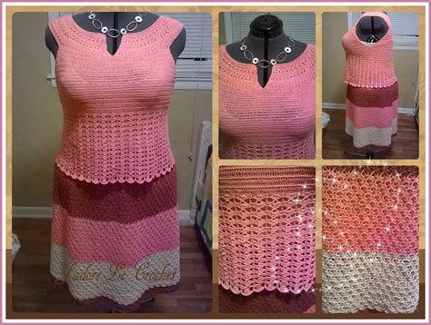 j adore le crochet my latest design colorblock skirt and matching top done in size 10 crochet
