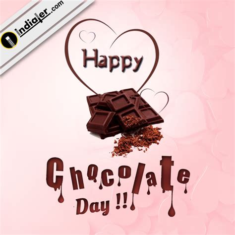 Happy Chocolate Day Message Wishes Images With Heart Design Indiater