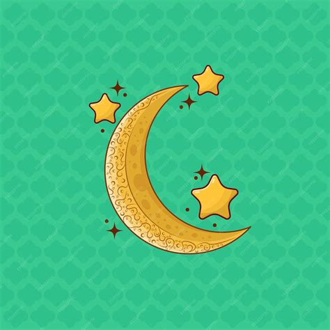 Illustration Vectorielle De Croissant De Lune Et Détoile Islamique