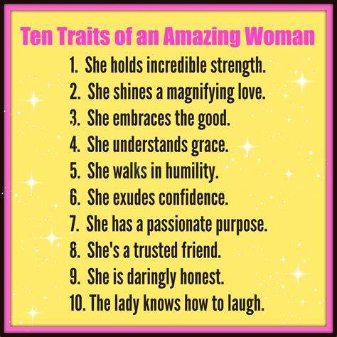 Ten Traits Of An Amazing Woman