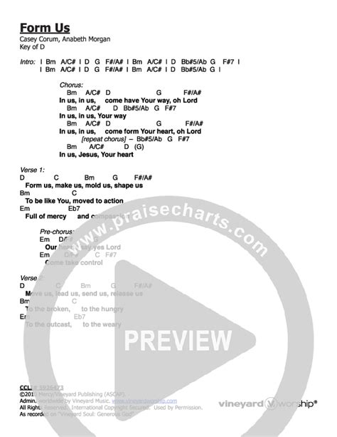 Form Us Chords PDF Vineyard Music PraiseCharts