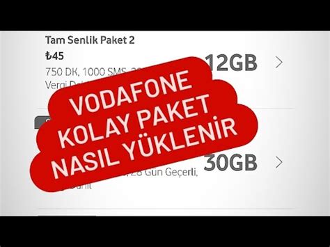 Vodafone Kolay Paket nasıl Yüklenir internet Paket Fiyatları Uçuyor