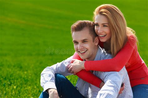 Portrait Of Attractive Young Couple In Love Outdoors Stock Image