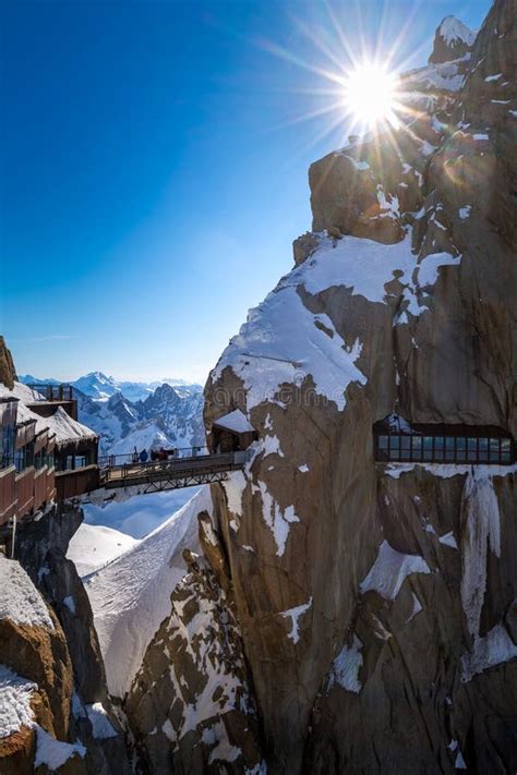 Aiguille Du Midi Mit Steg Und Aussichtsplattform Chamonix Nadeln Mont
