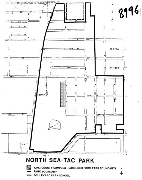North SeaTac Park Original Map King County #8996 - Sea-Tac Airport