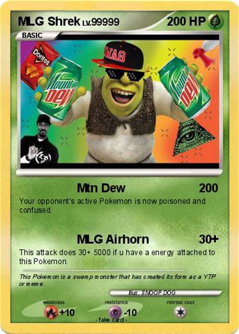 Pokémon Mlg Shrek 68 68 Mtn Dew My Pokemon Card