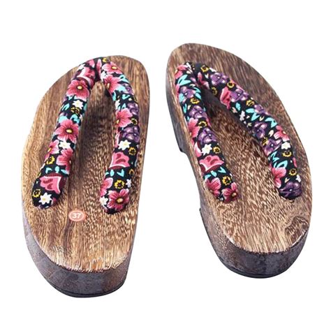 creative women slippers summer wooden clogs japanese geta lady sandals indoor and outdoor home