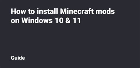 How To Install Minecraft Mods On Windows 10 And 11