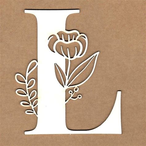 Letra Inicial Floral L Letras De Chipboard Para Scrapbboking