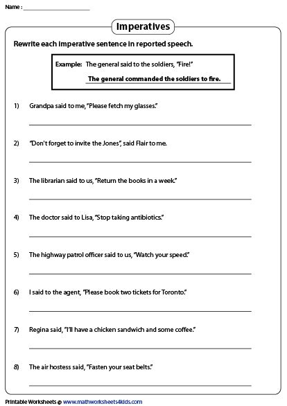 Direct And Reported Speech Worksheets Reported Speech Direct And