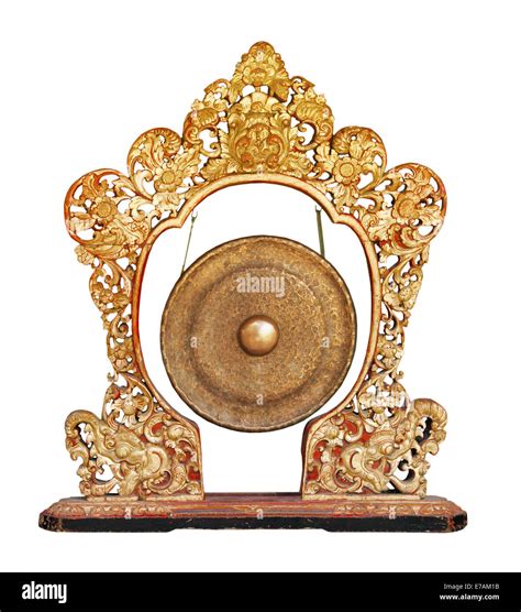 Traditional Balinese Gong Musical Instrument Isolated On A White