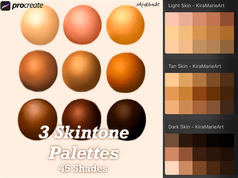 Skin Tone Palettes For Procreate By Kiramarieart On Deviantart