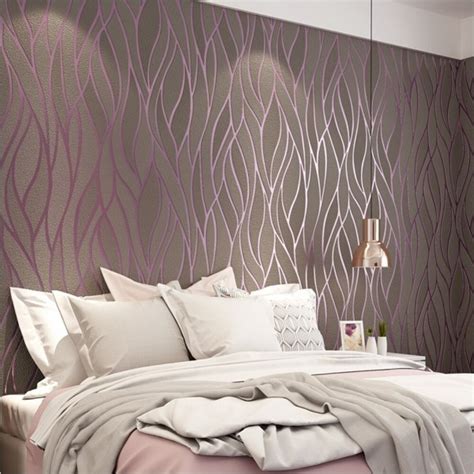 Modern 3d Embossed Striped Suede Textured Geometric Wallpaper Non Woven