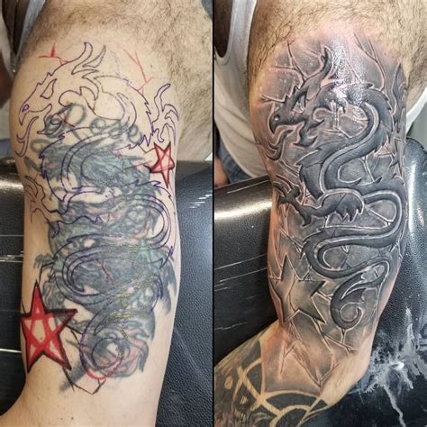 Tattoo Uploaded By Rodney Savage • Dragon Cover Up • Tattoodo