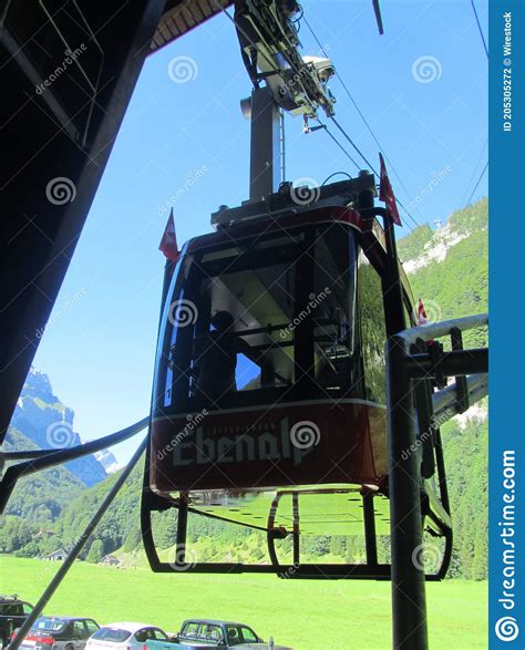Wasserauen Ebenalp Cable Railway Car In The Swiss Alps In Switzerland
