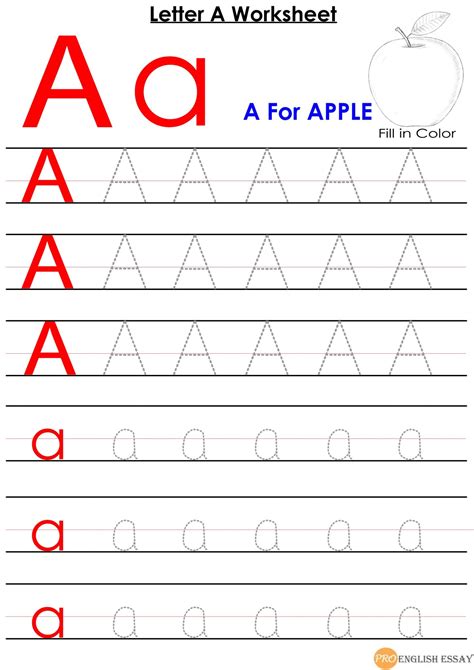 Printable Letter A Worksheet For Pre School Students Free Download
