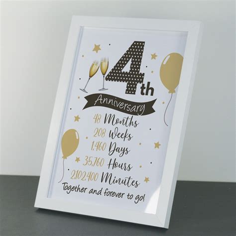 The modern twist for this. 4th Anniversary Gift For Couple 4th Anniversary Gift For ...