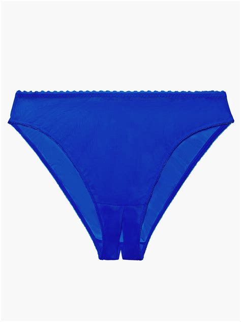 Mesh Crotchless High Leg Bikini In Blue SAVAGE X FENTY