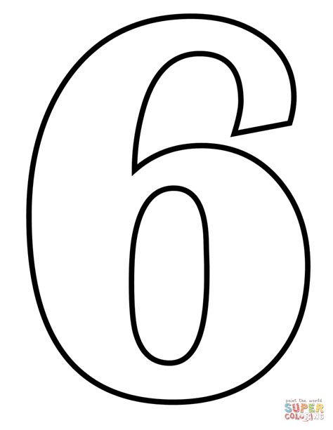 Number 6 Coloring Page Free Printable Coloring Pages
