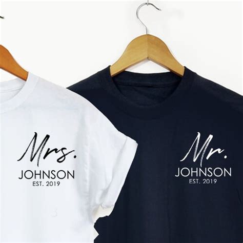 Mr Mrs Last Name Customhoneymoon Shirts Honeymooning Etsy