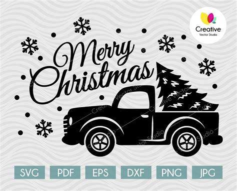 Christmas tree truck svg, Christmas svg, Christmas Tree svg, Christmas Sign svg, Christmas truck ...